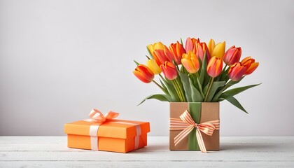 Mother’s Day Greeting Card with Colorful Tulips