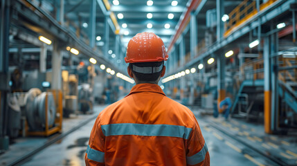 Occupational Glimpse,  Worker in Uniform Observing Production