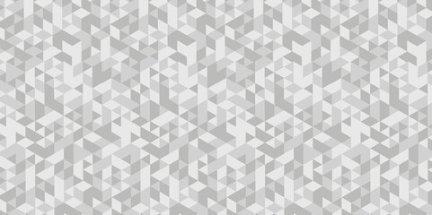 Triangle Vector Abstract Geometric Technology seamless pattern Background. White triangular mosaic backdrop design. Triangle polygonal square abstract banner background.