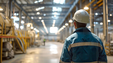 Occupational Glimpse,  Worker in Uniform Observing Production