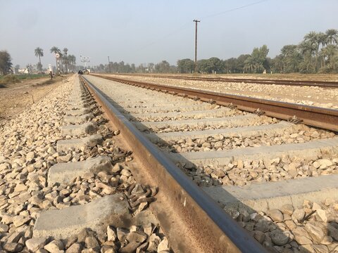 railroad tracks in the countryside