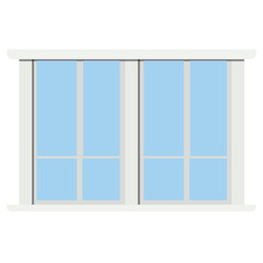 Rectangular colored window for home isolated on white background. Clipart.