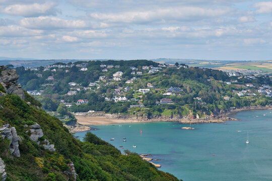 North Sands, near Salcombe seen from the South West Coast Path, Devon, UK