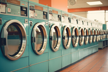 Line of industrial laundry machines