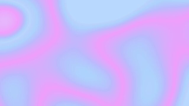 Light blue and soft pink gradient background for banner, cover. Abstract morphing flow of ring and round shapes in pastel colors. Flowing drops motion. Minimalistic liquid animation. Blurry texture