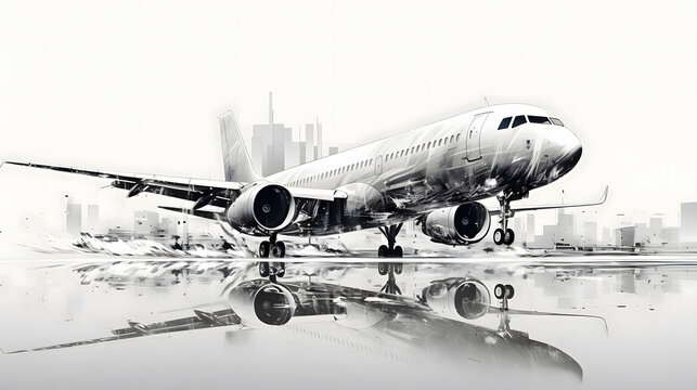 A detailed and accurate illustration of an airliner
