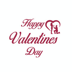 Fototapeta na wymiar valentines day logo with love proposal