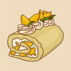 Peaches Cream Roll. Popular types of cake roll