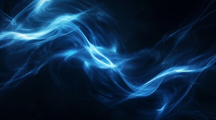 Blue Smoke Waves in Abstract Motion: A Smooth Flow of Fractal Energy and Light, Creating a Unique Background Design