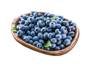 blueberries in a basket isolated