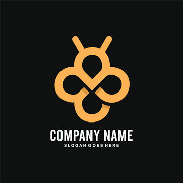 Initial letter B bee logo design. Vector illustration of modern bee linear for company. Modern design line icon template