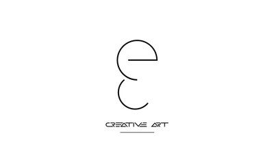 EE, E abstract letters logo monogram
