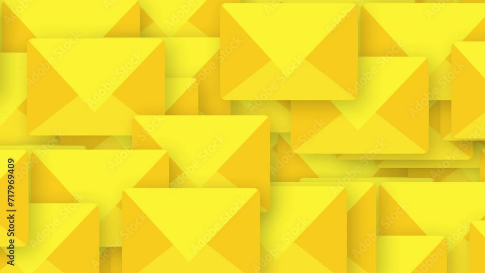 Poster email many sign - 2d transition animation background. concepts of approval, acceptance and showing s