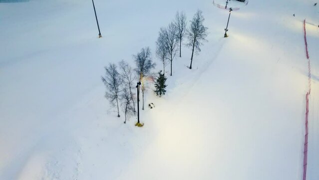 Aerial view of a ski resort in Sweden.