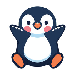 Cute smiling penguin cartoon vector