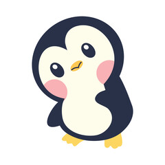 Cute bird penguin Tilting  Head