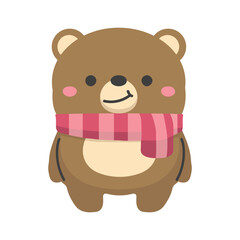 Cute bear brown flat vector