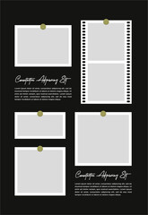 Pictures or photos frame collage. comics page grid layout abstract photo frames and digital photo wall template