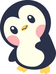 Cute bird penguin Tilting  Head