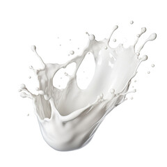 Milk drops and splashes isolated on white background.
