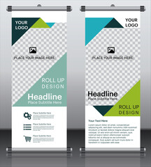 Business Roll up banner vertical template design, for brochure, business, flyer, infographics. modern x-banner and flag-banner advertising. vector illustration