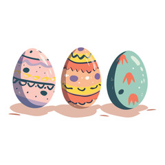 set of easter eggs with ribbons