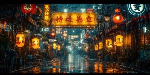 Rainy Night in Old Tokyo