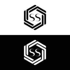 Fototapeta premium SS logo. S S design. White SS letter. SS, S S letter logo SET design. Initial letter SS linked circle uppercase monogram logo. S S letter logo SET vector design. SS letter logo design five style. 