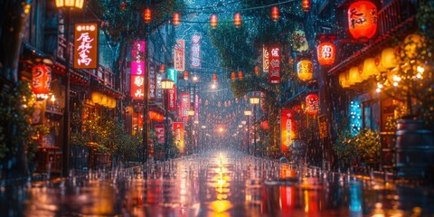 Rainy Night in Old Tokyo