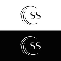 Fototapeta premium SS logo. S S design. White SS letter. SS, S S letter logo SET design. Initial letter SS linked circle uppercase monogram logo. S S letter logo SET vector design. SS letter logo design five style. 