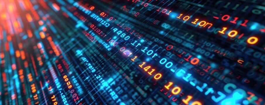 Digital binary encrypted code background