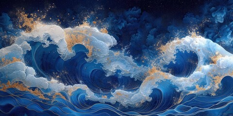Sapphire Ocean Waves Majesty
