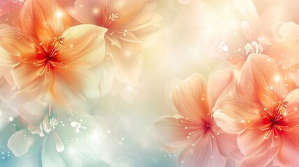 blurred spring abstract background with pink flowers and bokeh
