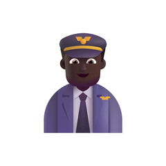 Man Pilot : Dark Skin Tone