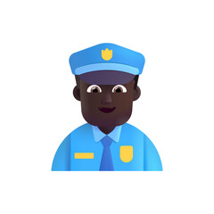 Man Police Officer : Dark Skin Tone