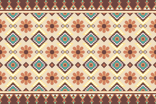Geometric seamless ethnic pattern. Geometric ethnic pattern can be used in fabric design for clothes, wrapping, textile, embroidery, carpet, tribal pattern