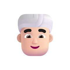 Man Wearing Turban: Light Skin Tone