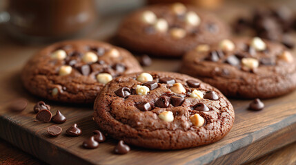 Fototapeta premium Soft baked choclate cookie well decorated product photo
