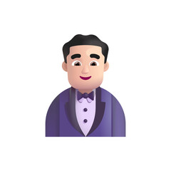 Man in Tuxedo: Light Skin Tone