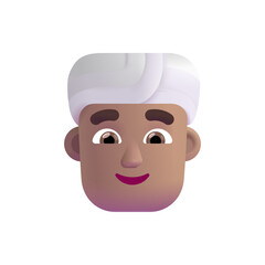 Man Wearing Turban: Medium Skin Tone