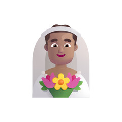 Man with Veil: Medium Skin Tone