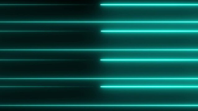 Animated glowing color wave neon lines on isolated black background