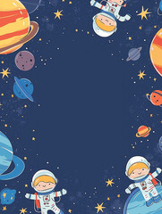 Friendly Astronauts and Planets in a Paper Art Universe: Great for Kids' Birthday Party, Greeting Cards and Room Decor