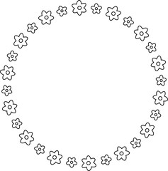 Floral wreath border  outline vector