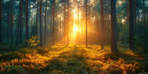Morning Forest Sunshine