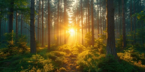 Morning Forest Sunshine