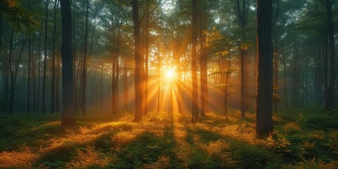 Morning Forest Sunshine