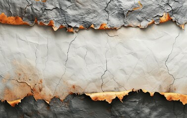White surface with a burnt edge, burnt paper texture concept