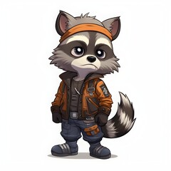 Raccoon clipart isolated on white