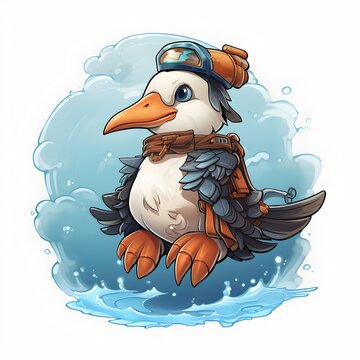 recommend clip art: cartoon albatross with a smile clipart isolated